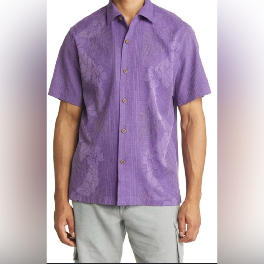 Tommy Bahama Lavender Floral Button-Down Shirt